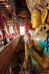 Hemis Monastery, head of a golden Buddha statue