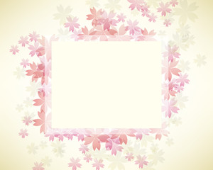 background illustration of cherry blossoms with frame