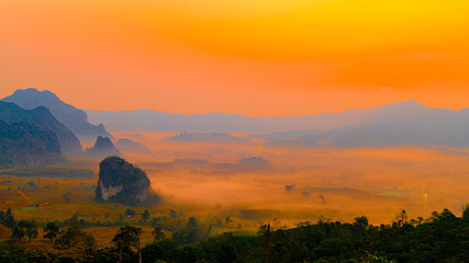Sunrise at Chang Noi Cliff,Phu Lanka,Phayao.