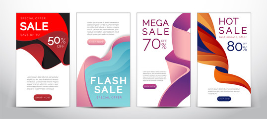 Set of Modern promotion square - Vector website, banners design, discount and promotion background, social media, poster, flyer, mobile apps, Email ad newsletter designs.