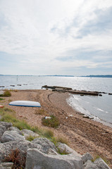 Poole harbour beach in the summer