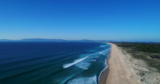 Beautiful aerial view of the Comporta Beach in Portugal