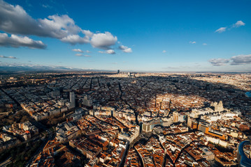 Cityscape skyline view of Madrid