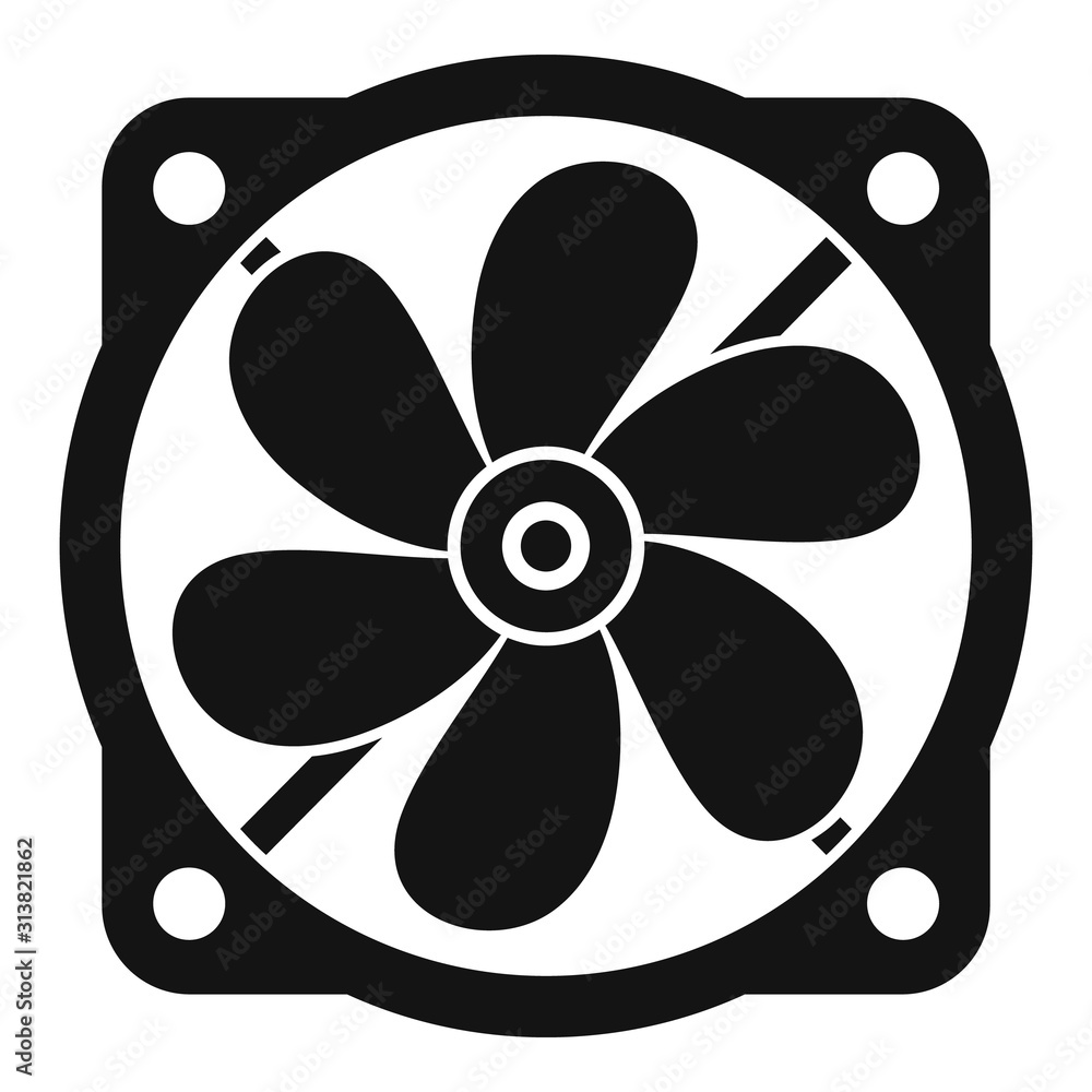 Aufkleber computer fan icon. simple illustration of computer fan vector icon for web design isolated on white 