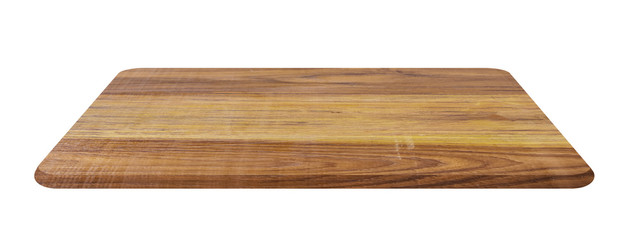 Empty wood cutting board Isolated on background.