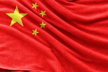 Fabric texture of China national flag