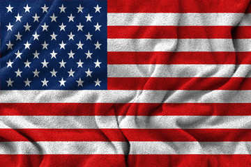 American flag - waving fabric texture background
