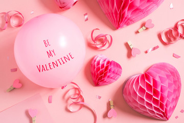 Pattern for Valentines day of festive pink accessories