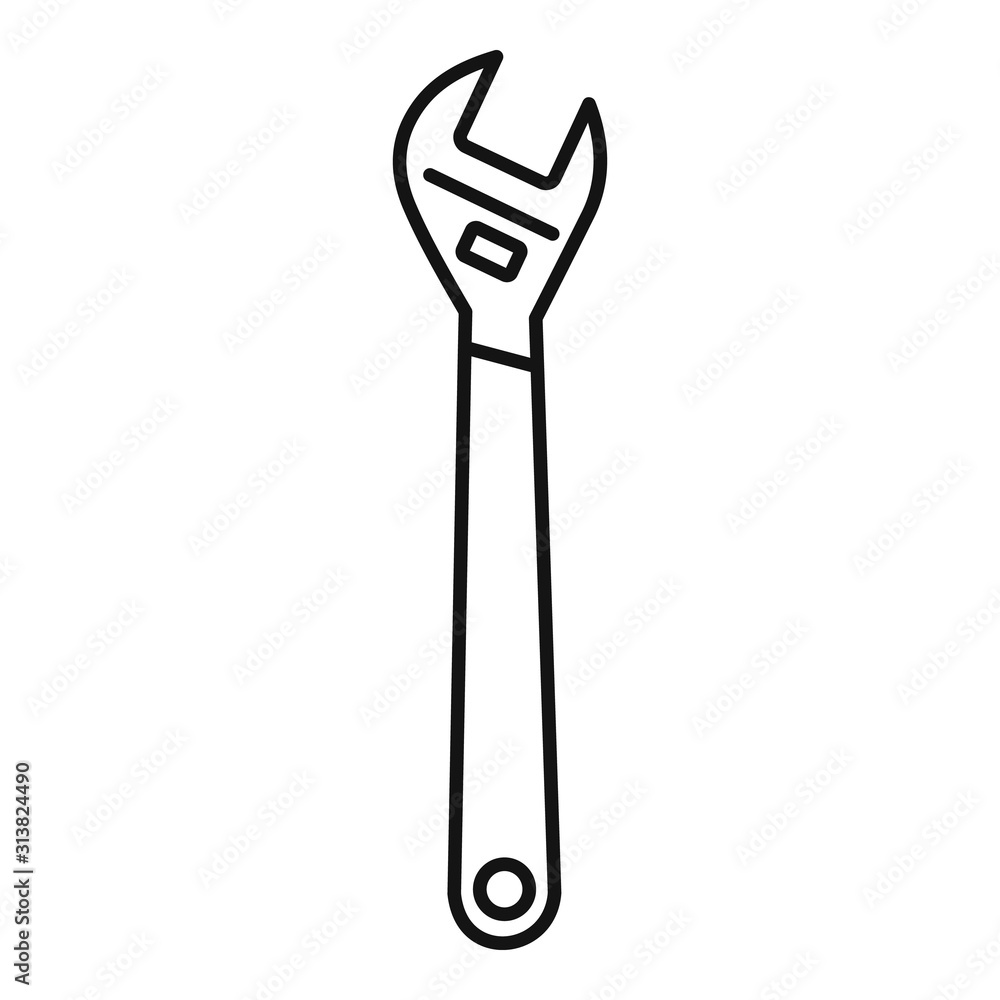 Poster spanner wrench icon. outline spanner wrench vector icon for web design isolated on white background