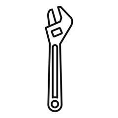 Steel wrench icon. Outline steel wrench vector icon for web design isolated on white background