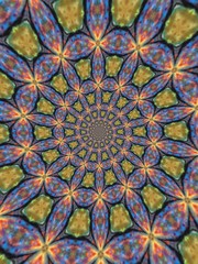 Colorful digital graphic kaleidoscope symmetry mandala style in laser light sunray trial pattern, Tie Dye , spiderweb art abstract background for art projects, banner, business,   card, 3D, template