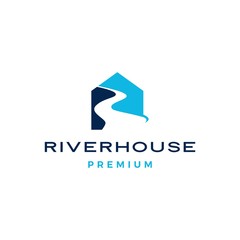 river house logo vector icon illustration