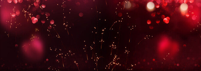 Red fireworks for valentines day