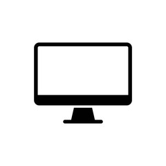 Monitor icon, black blank monitor screen. Monitor Vector illustration Isolated on white background
