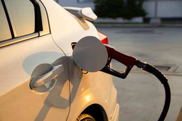 Car refueling on the petrol station.