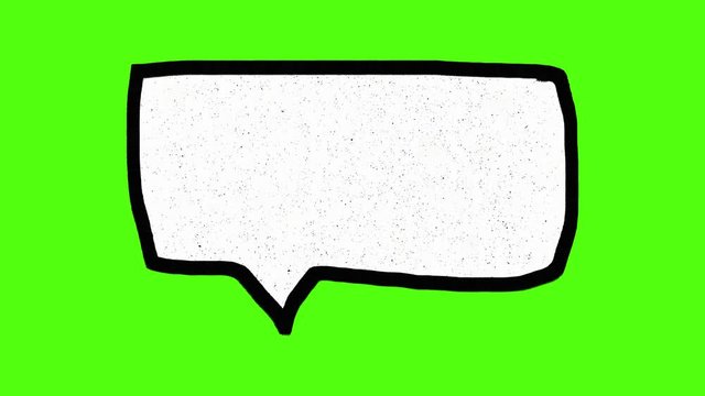 hand drawn blank speech bubble box,stop motion animation,jittery,communication concept,chroma key