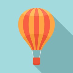 Transportation air balloon icon. Flat illustration of transportation air balloon vector icon for web design