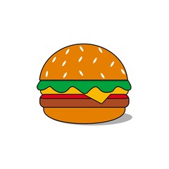 Burger Icon Vector illustration, Burger Icon in white background