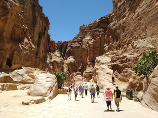 Petra Town, Jordan July 3th 2019 - rocks and ancient architecture 