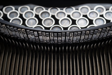 inside off an old classic typewriter