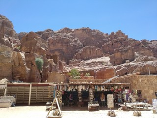 Petra Town, Jordan July 3th 2019 - Beauty of rocks and ancient architecture