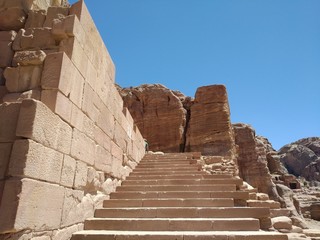 Petra Town, Jordan July 3th 2019 - Stone Stairs