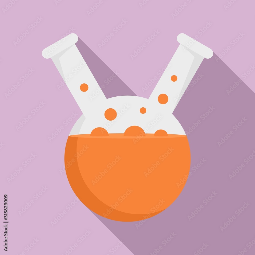 Poster boiling double flask icon. flat illustration of boiling double flask vector icon for web design