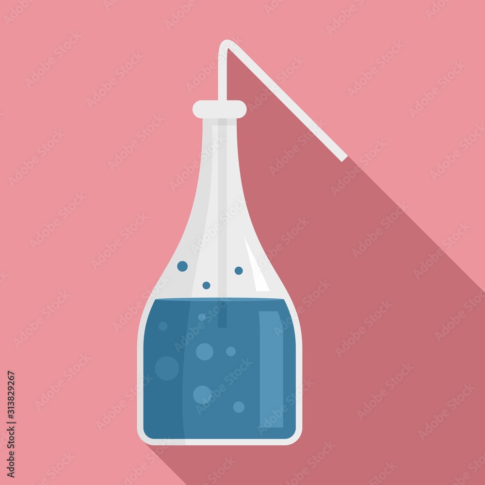 Poster boiling lab bottle icon. flat illustration of boiling lab bottle vector icon for web design