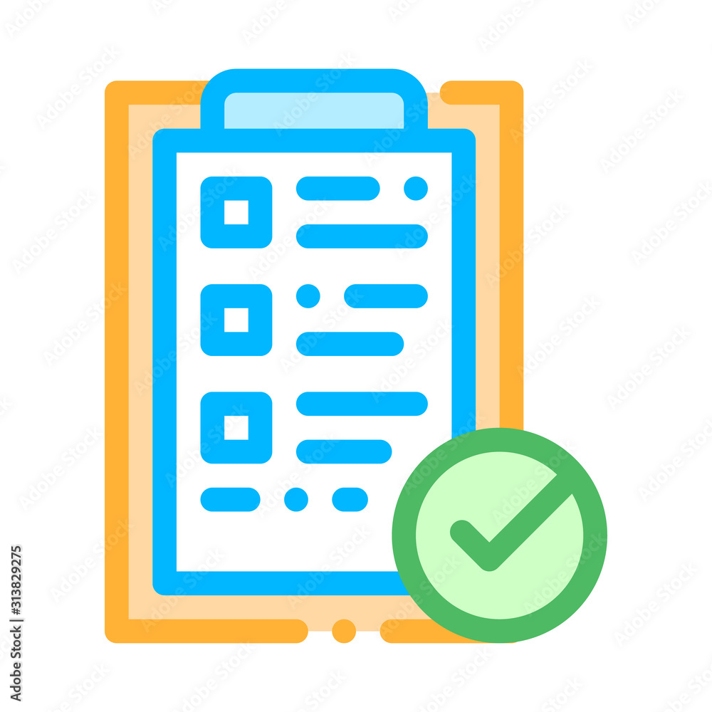 Poster tablet clip with approved check list vector icon thin line. approved sign on document file, computer