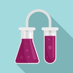 Flask test tube icon. Flat illustration of flask test tube vector icon for web design