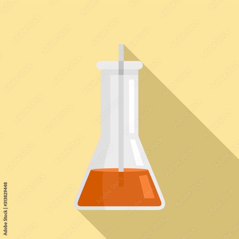 Poster Clinic lab flask icon. Flat illustration of clinic lab flask vector icon for web design