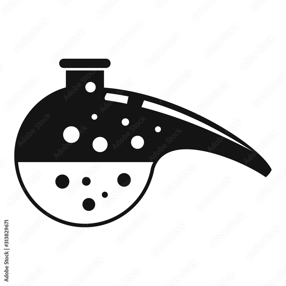 Poster boiling lab flask icon. simple illustration of boiling lab flask vector icon for web design isolated
