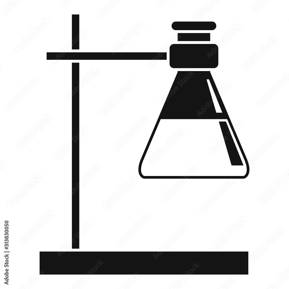 Poster flask metal stand icon. simple illustration of flask metal stand vector icon for web design isolated