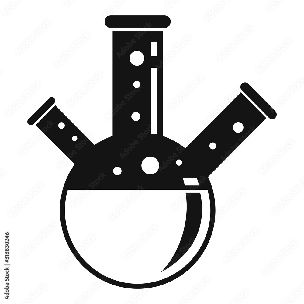 Poster boiling triple flask icon. simple illustration of boiling triple flask vector icon for web design is