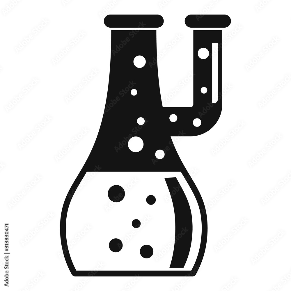 Poster study boiling flask icon. simple illustration of study boiling flask vector icon for web design isol