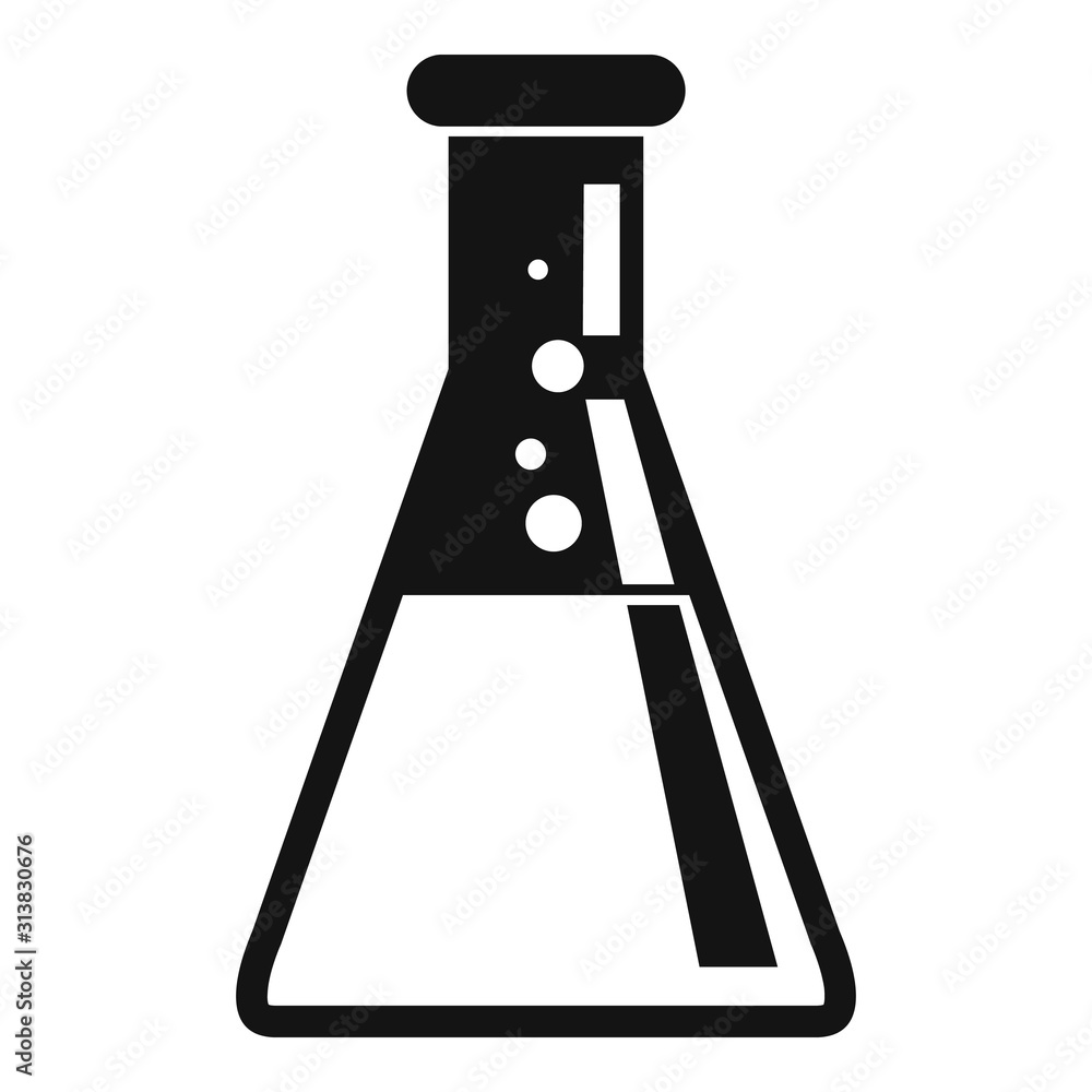 Poster chemical mixing flask icon. simple illustration of chemical mixing flask vector icon for web design 