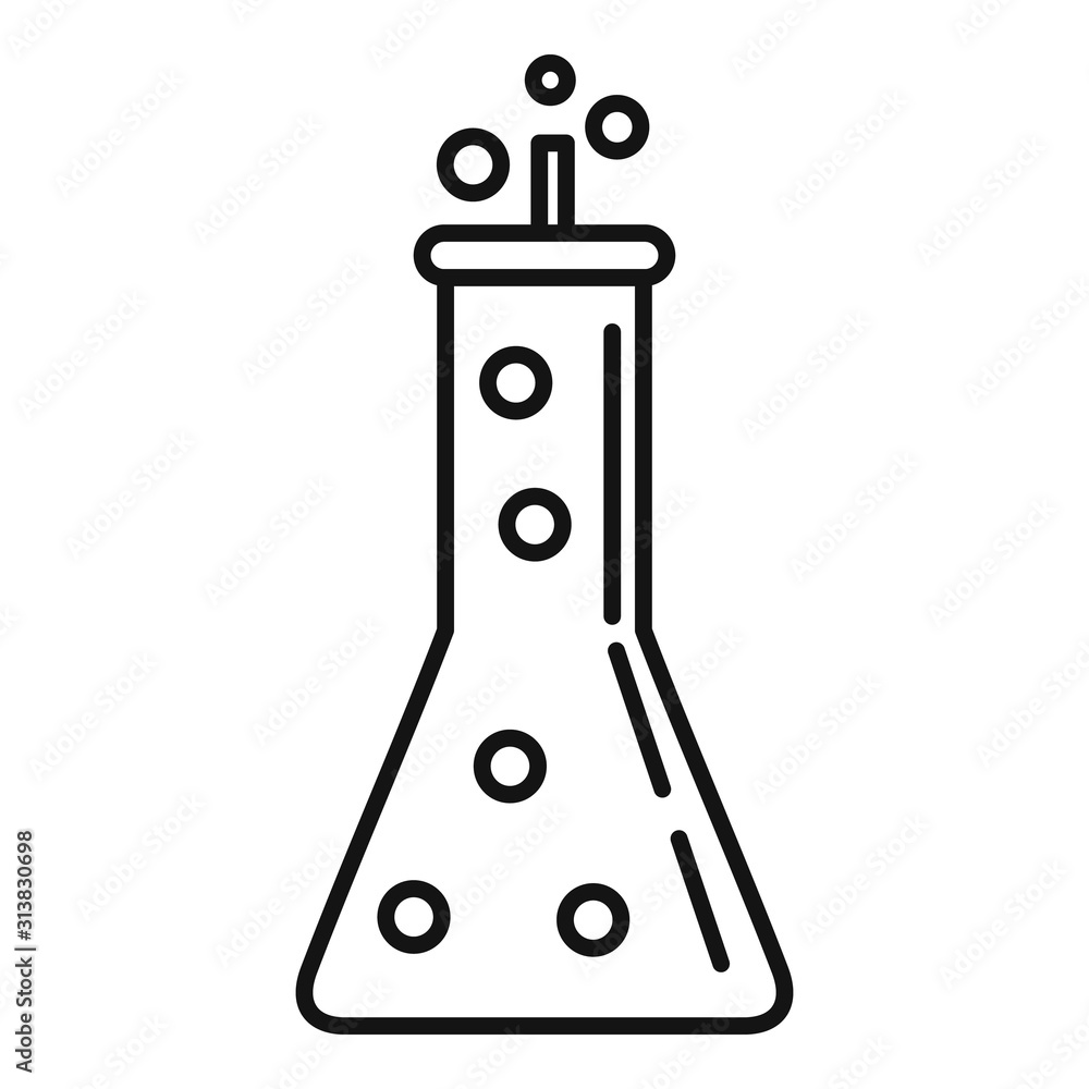 Poster clinic lab flask icon. outline clinic lab flask vector icon for web design isolated on white backgro