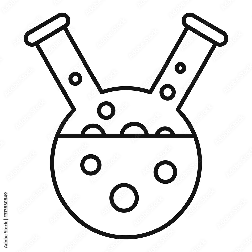 Poster boiling double flask icon. outline boiling double flask vector icon for web design isolated on white