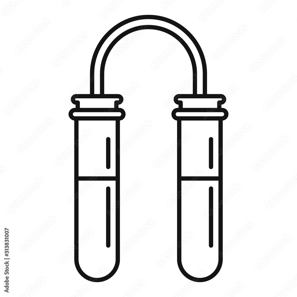 Poster double test tube lab icon. outline double test tube lab vector icon for web design isolated on white