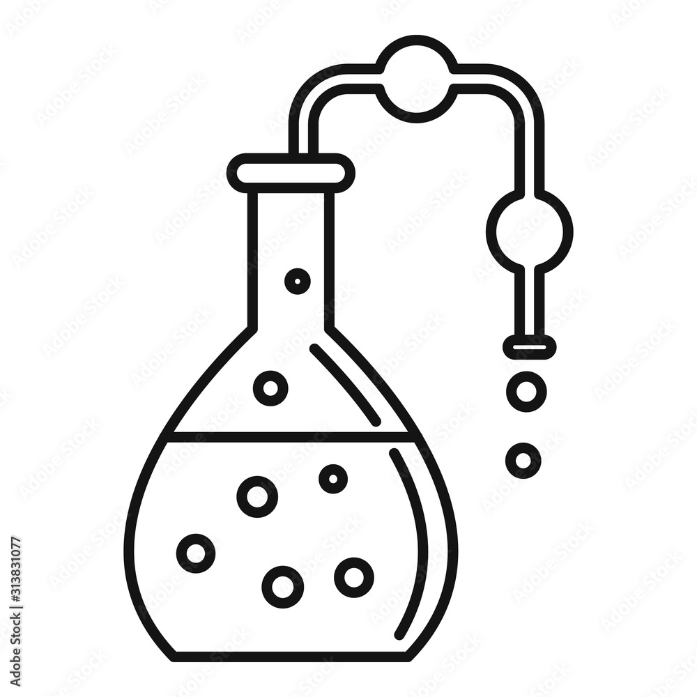 Poster pipe lab flask icon. outline pipe lab flask vector icon for web design isolated on white background