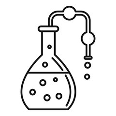 Pipe lab flask icon. Outline pipe lab flask vector icon for web design isolated on white background
