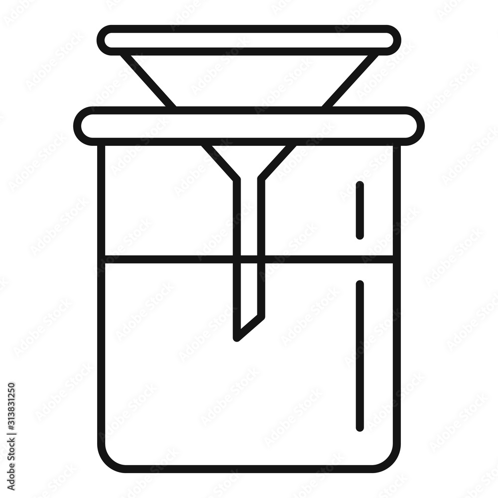 Poster funnel flask icon. outline funnel flask vector icon for web design isolated on white background