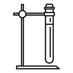 Test tube stand icon. Outline test tube stand vector icon for web design isolated on white background