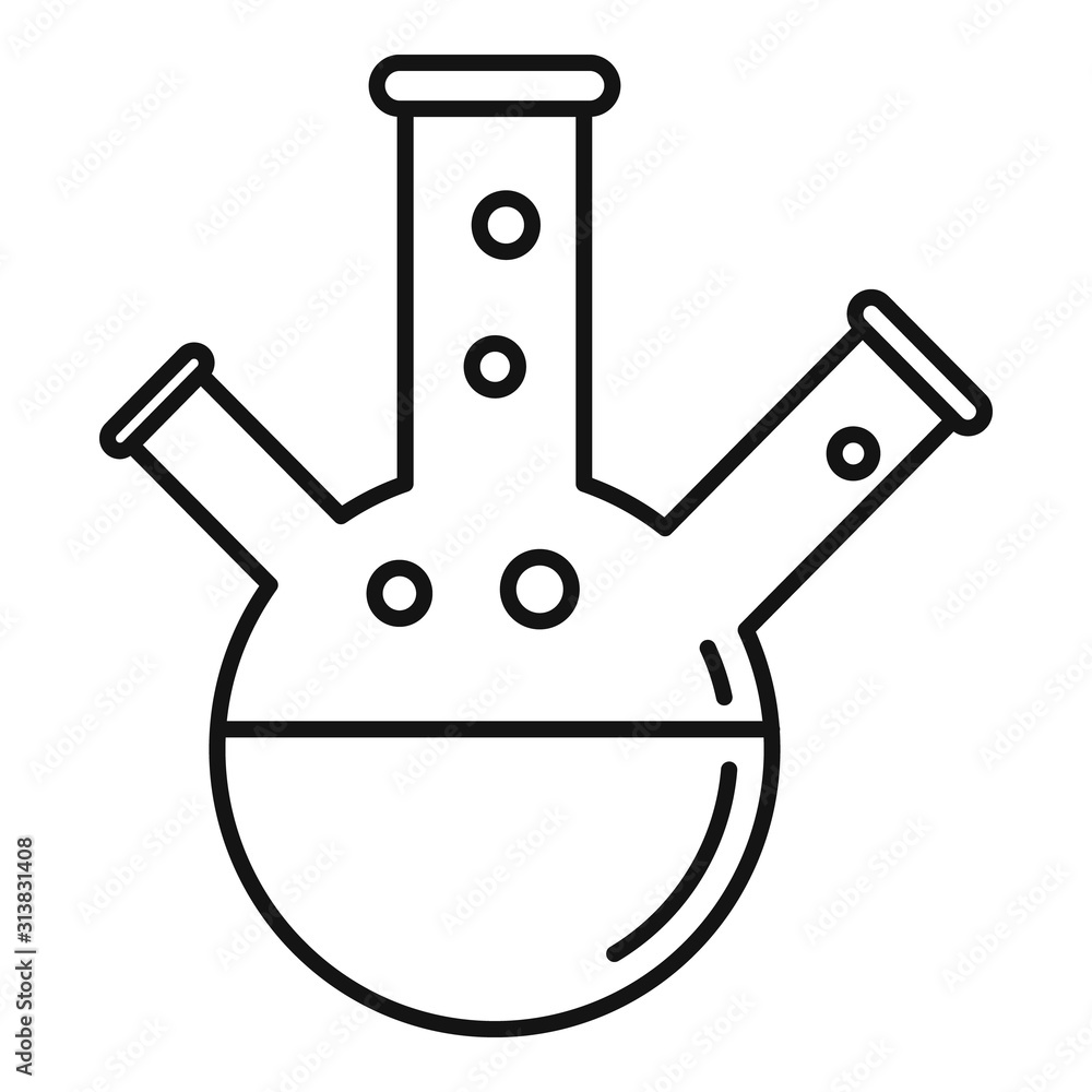 Poster boiling triple flask icon. outline boiling triple flask vector icon for web design isolated on white