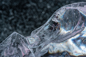 ice texture close up in the macro detail