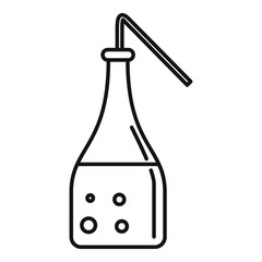 Boiling lab bottle icon. Outline boiling lab bottle vector icon for web design isolated on white background