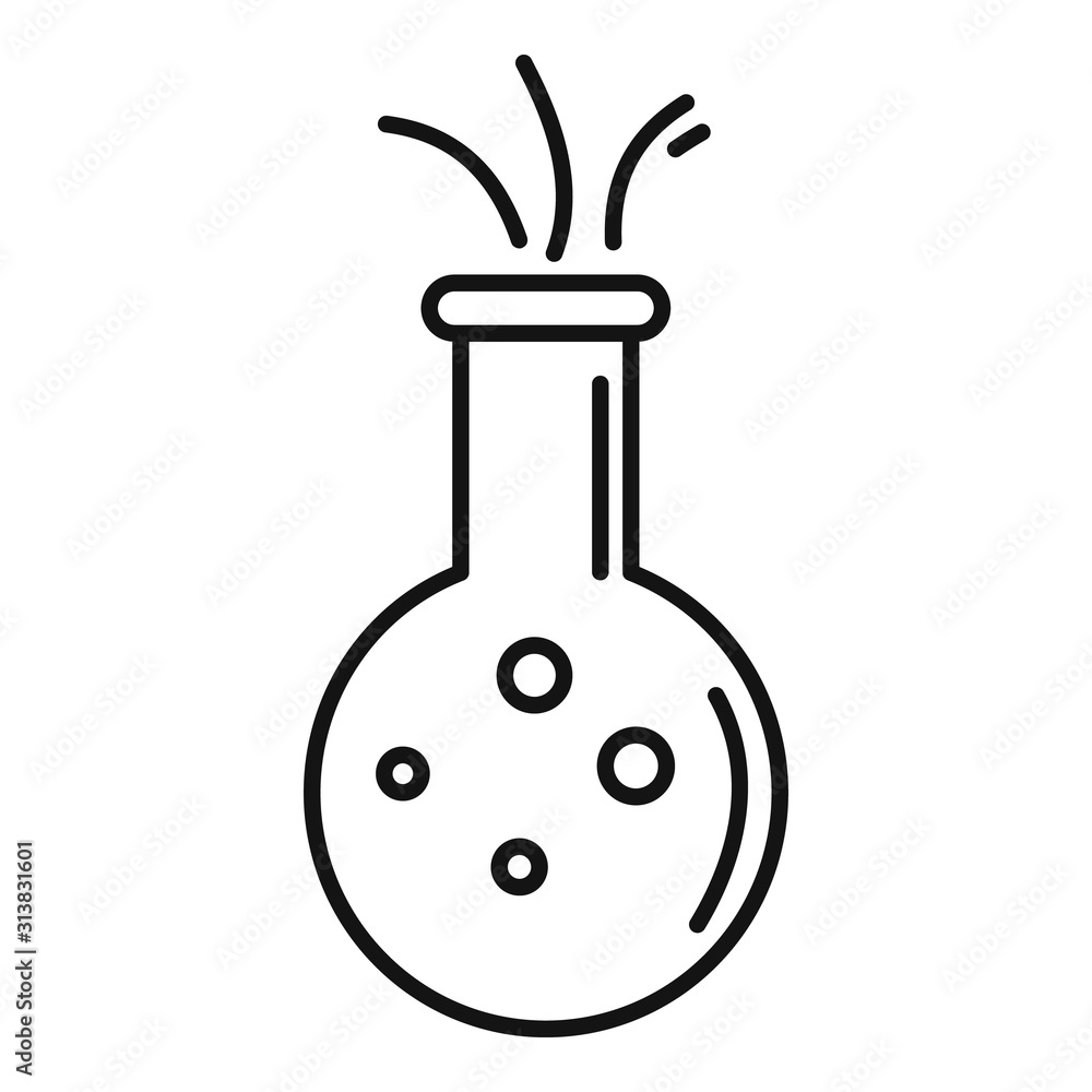Poster biology flask icon. outline biology flask vector icon for web design isolated on white background