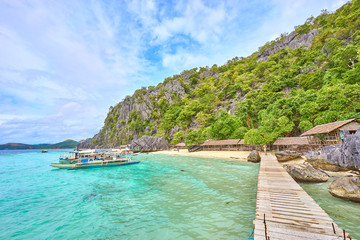 Naklejka premium Idyllic Banul Beach on Coron Island - Palawan, Philippines
