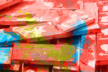 Bunte Holzbretter abstrakt, Frabfläche, Hintergrundbild, Textur