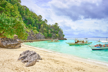 Obraz premium Idyllic Banul Beach on Coron Island - Palawan, Philippines